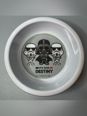 Star Wars White plastic Bowl feeding water novelty character print darth yoda